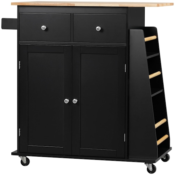 Rootz Kitchen Island - Kitchen Cart - Mobile Counter - riklig förvaring - 80 cm x 45 cm x 89,5 cm