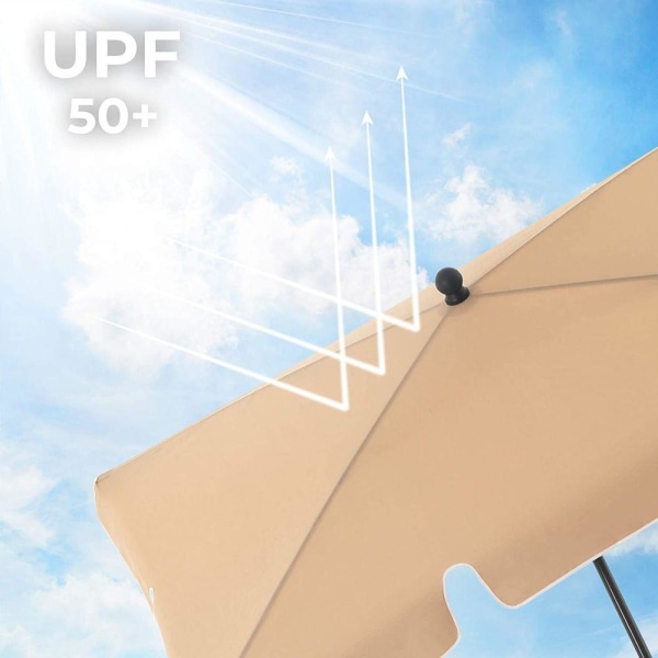 Rootz Parasol - Balkonparasol - Haveparasol - Sammenklappelig haveparasol - Udendørs parasol - Haveparasol - Parasolparasol - Paraplyparasol - Taupe -