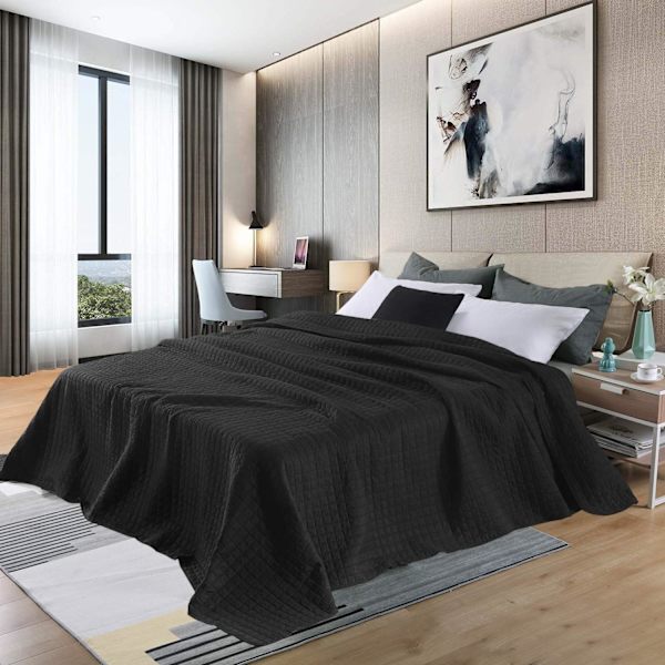 Rootz Överkast - Täcke - Täcke - Filt - Släng - Täcke - Täcke - Svart - 170x210cm