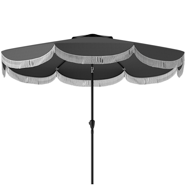 Rootz Ø269CM Parasol - Garden Sunshade - Balkonskærm - UPF 30+ UV -beskyttelse - Ø2.69m x 2,38m - Grå