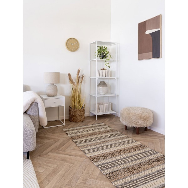 Rootz Hallway Runner - Handvävd matta - Natural/Ivory - Jute Wool Mix - Lägger till värme - 80 cm x 180 cm