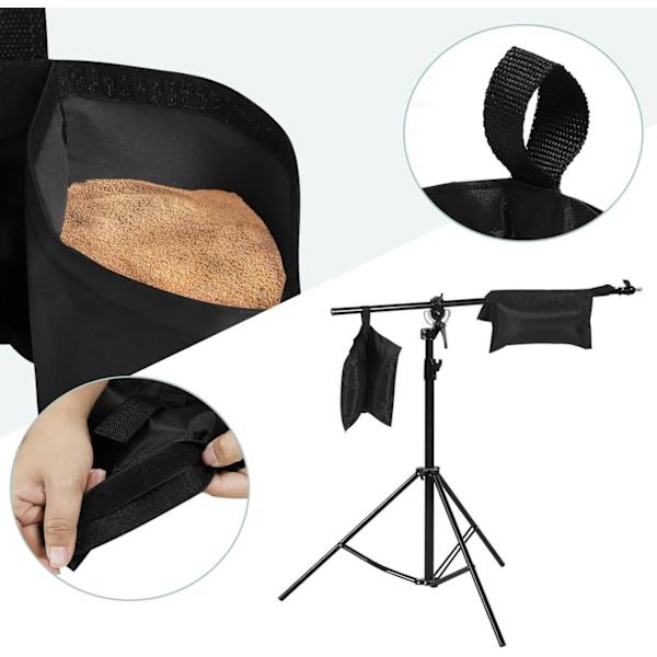 Rootz Sandbag Sæt - 4 dobbeltkammer vægtposer - 300GSM Oxford stof - Vandtæt - Nem fastgørelse - Alsidig brug - 37 cm x 41,5 cm - Sort