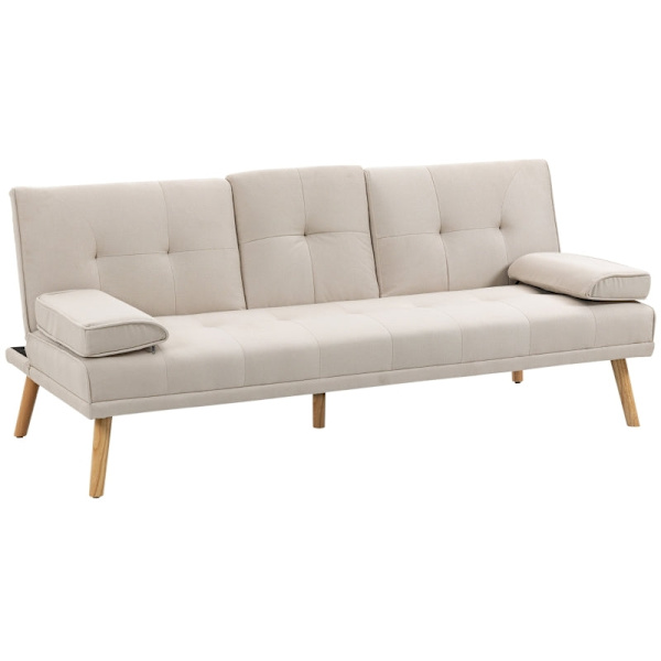 Rootz 3-sits bäddsoffa - Bäddbar soffa - Bäddsoffa - Justerbart ryggstöd - Praktiskt sidobord - 181cm x 77cm x 78cm - Linnetyg