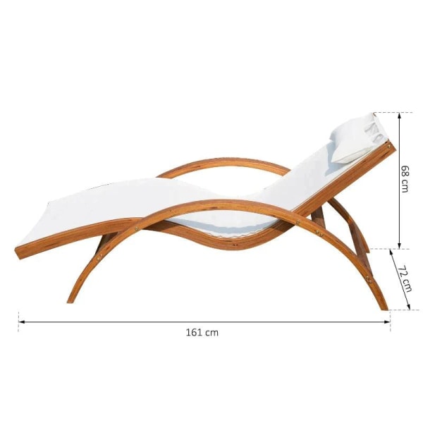 Rootz Havelounger - Solseng - Liggestol - Havesengestol med pude - Solsenge med pude - L 210 X B 80 X H 120 Cm