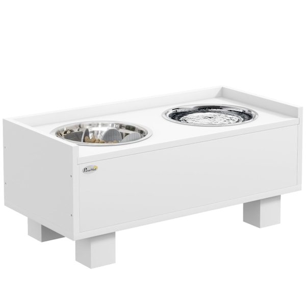 Rootz Elevated Dog Feeding Station - Pet Feeder - Dog Bowl Stand - Fremme sund spisning - 50 cm x 24 cm x 22 cm - Opbevaring og langsom feedermåtte, h