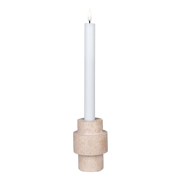 Rootz travertinljushållare - natursten - beige dekor accent - förbättrar atmosfären - Ø7x10cm