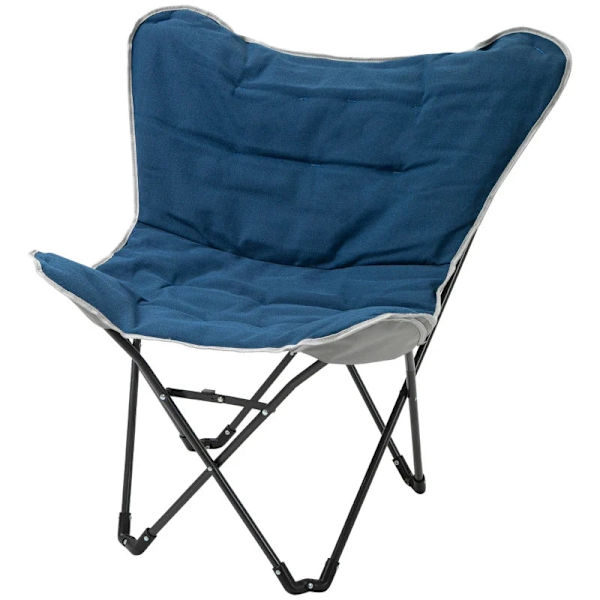Rootz Camping tuoli - Kokoontaittuva - Kevyt - Teräsrunko - Liukumaton - Polyesteri - Sininen - 88 x 74 x 84 cm