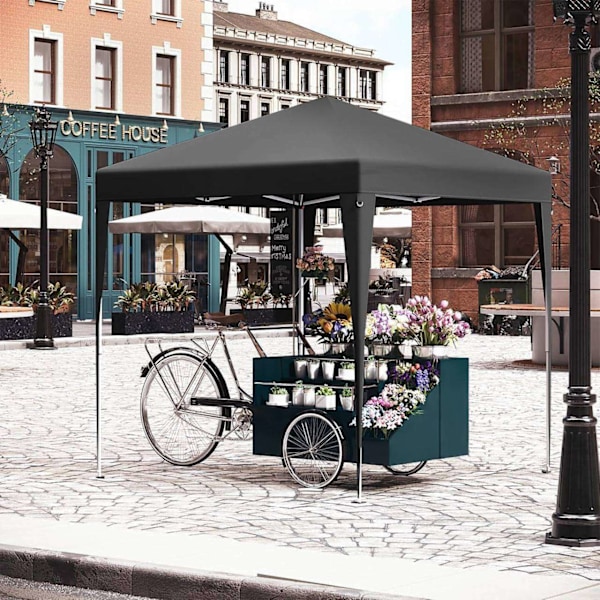 Rootz Garden Gazebo - Utomhustak - Solskydd - UV-skydd - 2m x 2m x 2,4m - Metallram - 210D Oxford-tyg