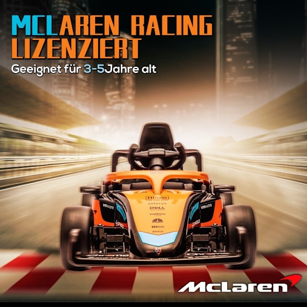 Rootz McLarenin lisensoitu sähköauto lapsille - Formula 1 -auto - Kaksoismoottorit - Aerodynaaminen muotoilu - Torvi, USB, Musiikki - Kaukosäädin - 11