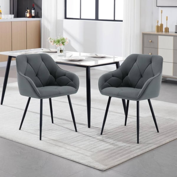 Rootz Velvet Dining Chair - Elegant Stol - Bekväma sittplatser - Lyxig touch, slitstark metall, Ergonomisk design - 56cm x 83,5cm x 53cm