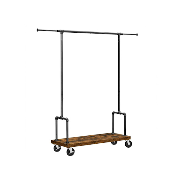 Rootz Vintage ruskea-musta vaateteline - Vaateteline - Vaatekaapin järjestäjä - Lastulevy ja teräs - 110-168cm x 40cm x 160cm - Raskas - Helppo koota