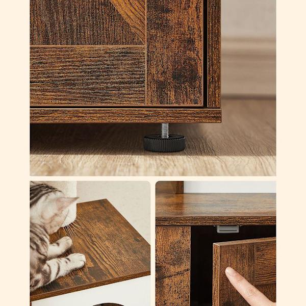 Rootz Cat Tree - Kradsestolpe med hule - kradsestolpe med kattekasseskab - Katteklatretræ - Katteaktivitetstræ - Kattelegetræ - Moderne kattetræ - Kat
