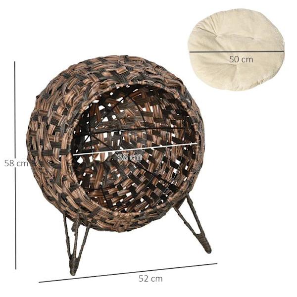 Rootz Cat House - Cat Soveplats - Cat Cave - Pet House - Brun