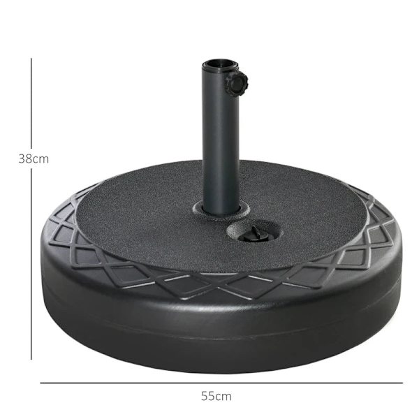 Rootz Parasol Stand - Parasol Holder - Parasol Base - Paraply Stand - Vejrbestandig - Fyldbar - Sort - Ø55 x 38H cm