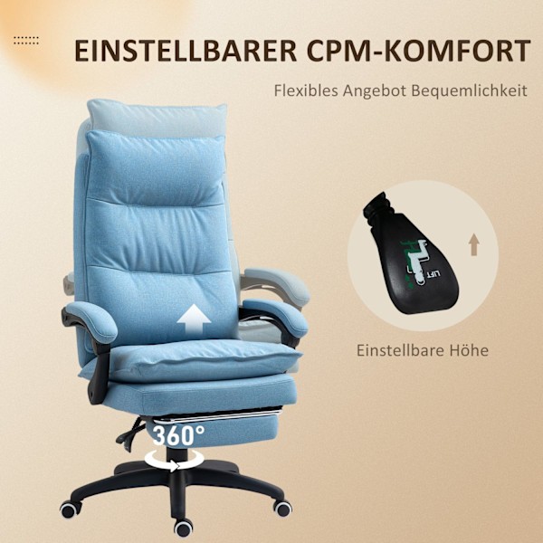 Rootz Massage Office Chair - Desk Chair - Ergonomic Swivel Chair - Massage Function - 70cm x 62 cm x 120-130 cm