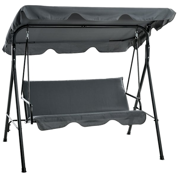 Rootz Hollywood Garden Swing - 3 -paikkainen keinupöytä - ulkoterassi keinu - teräsrunko - 172 x 110 x 153 cm - ihanteellinen auringonsuojaus