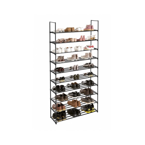 Rootz justerbar skostativ - Skobeslag - Pladsbesparende - Nem montering - Metalrør - 92cm x 30cm x 194cm