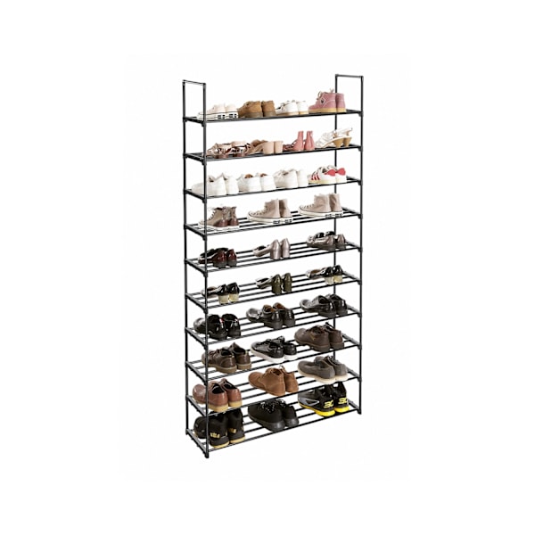 Rootz justerbart skoställ - Skoorganisator - Platssparande - Enkel montering - Metallrör - 92cm x 30cm x 194cm