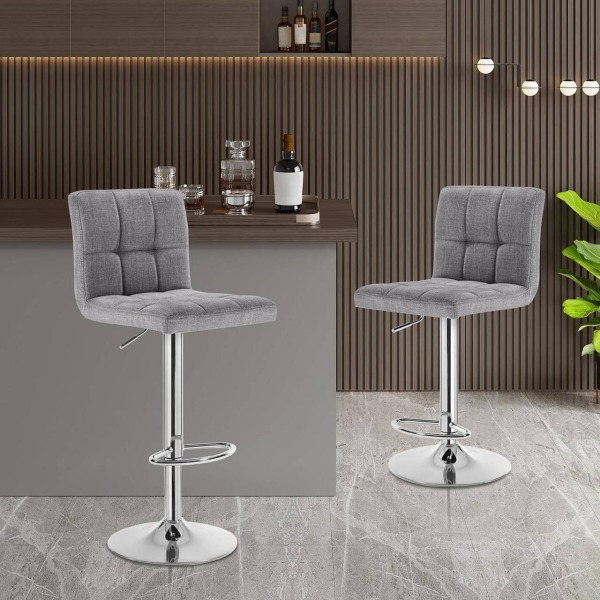 Rootz justerbar barpall - Bänkstol - Vridbar pall - Slitstark förkromad metall - Ergonomisk design - Golvskydd - 92cm-114cm x 44cm x 38cm