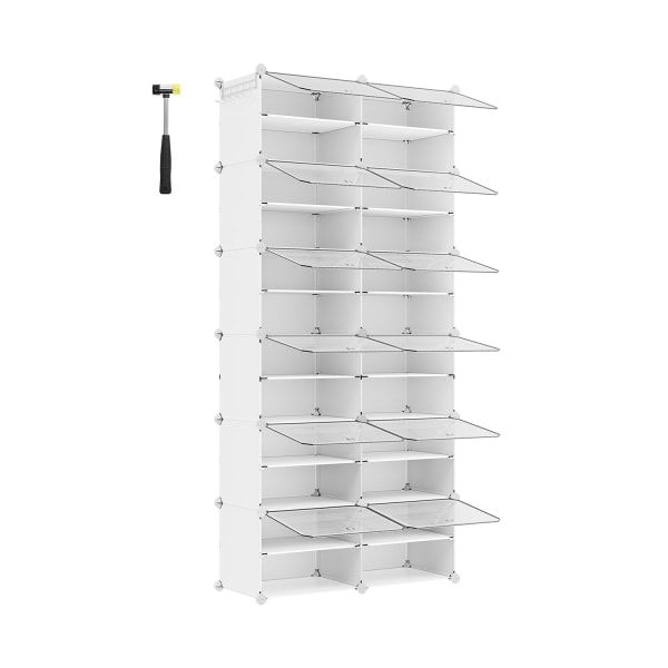 Rootz White 12 Cube Storage Organizer - Garderobsorganisator - Cube Organizer - ABS Plastic Connector - PP Plast Board - Stålram - 32cm x 83cm x 187cm