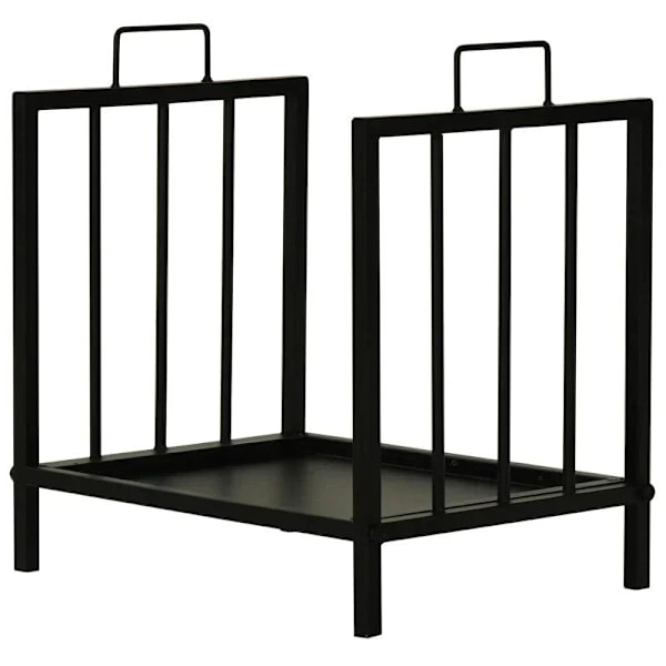Rootz Brændestativ - Brændestativ med to håndtag - Pejseværktøj - Brændestativ - Metal - Sort - 42 x 32,5 x 46 cm