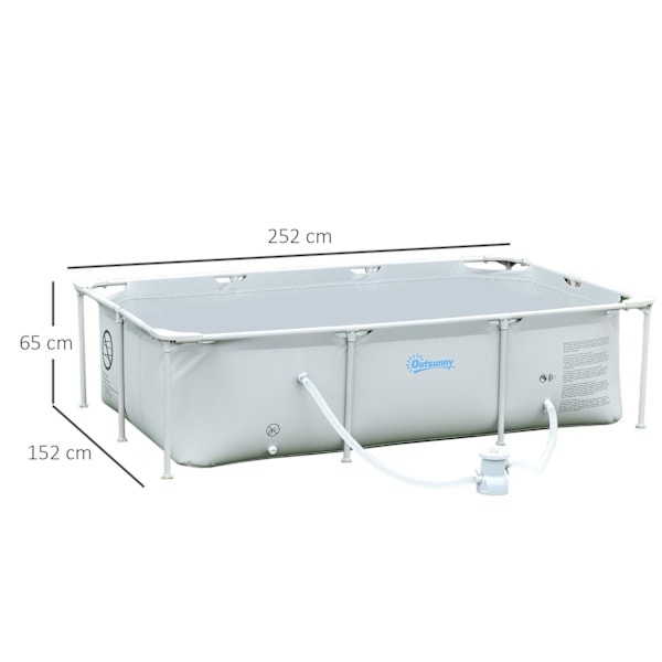 Rootz Steel -putken uima -allas - Ulko -uima -allas - maanpinnan yläpuolella - ruostekestävä - 252 litran x 152W x 65H cm