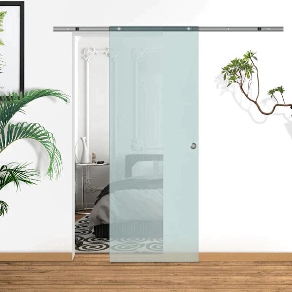 Rootz skjutdörr i glas - skjutdörr - glasdörr - frostad glasdörr - 775 X 2050 mm