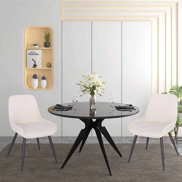 Rootz matstolsset - Köksstol - Stoppade stolar - Ergonomisk design - 81,5 cm x 38 cm x 47 cm - Sammet - Metallben