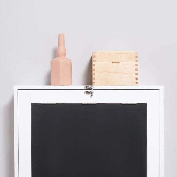 Rootz Wall Skrivebord - Foldbar Bordplade - Vægbord - 5 Rum - Pladsbesparende - Sort+ Hvid - 60x94,5x147cm