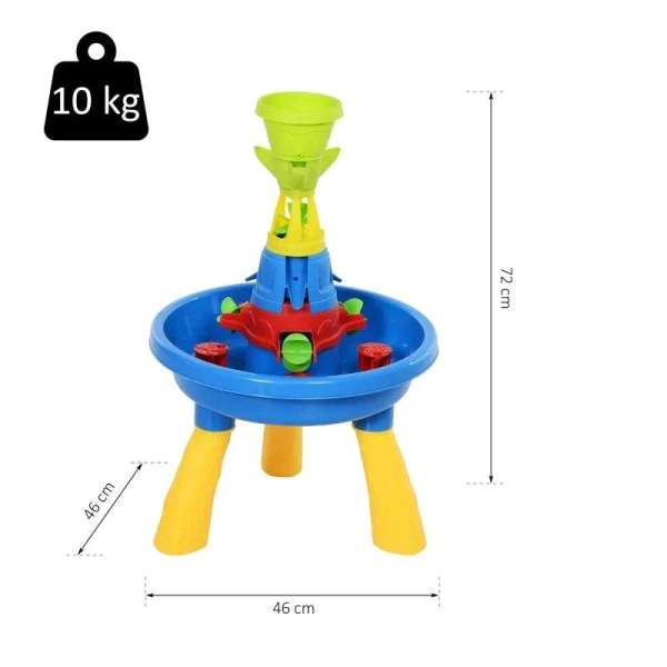 Rootz Water Park Game Table - Children's Sand Table - Sand And Water Table - Baby Toys - Accessories - Colorful - 46 x 46 x 72 cm
