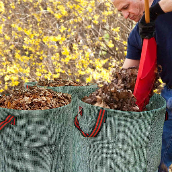 Rootz 3 Pack Garden Bag - Bladpose - Affaldssæk - Vandtæt UV -beskyttelse - Ø67 x 76H CM - 272L KAPACITION