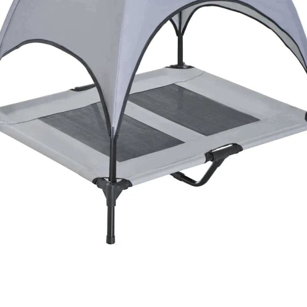 Rootz Pet Bed - Hundeseng - Udendørs hundeseng - Seng med baldakin - UV-beskyttelse - Åndbar - Grå - 92 X 76 X 90 Cm
