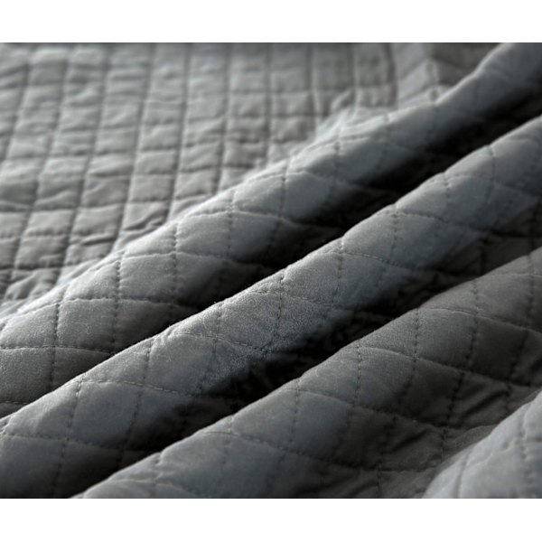 Rootz Vendbart Sengetæppe - Sofatæppe - Polyester - Åndbar - Alsidig - Mørkegrå - 360 g/m² - 1 cm Kant - 150 cm x 200 cm