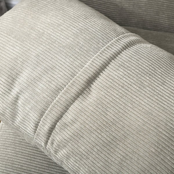 Rootz Bäddsoffa - Dagbädd - Bäddbar soffa - Tyg i linnelook - Ben av bokträ - Grå - 141cm x 90cm x 81cm