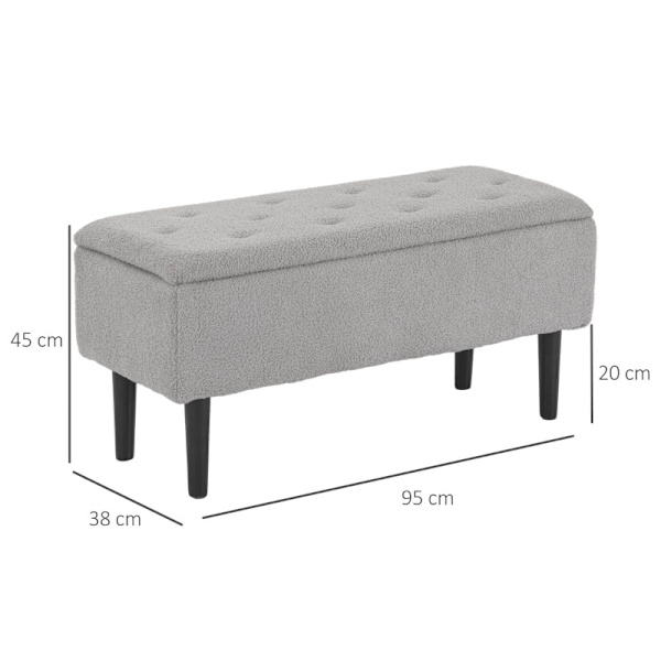 Rootz polstret bænk - Skobænk - Sengebænk - Stilfuld opbevaringsløsning - 95 cm x 38 cm x 45 cm