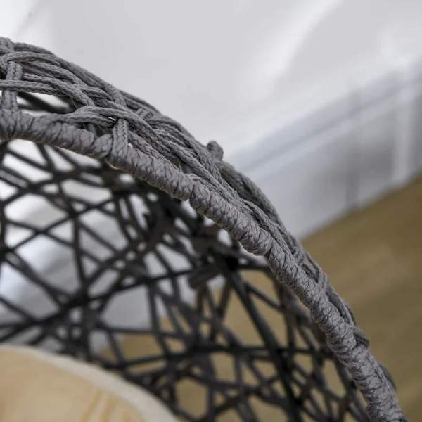 Rootz Cat Basket - Cat Cave Inklusive kudde - 2-delad - Kattsäng - Polyesterrep - Krämvit + Brun - 50 cm x 50 cm x 60 cm