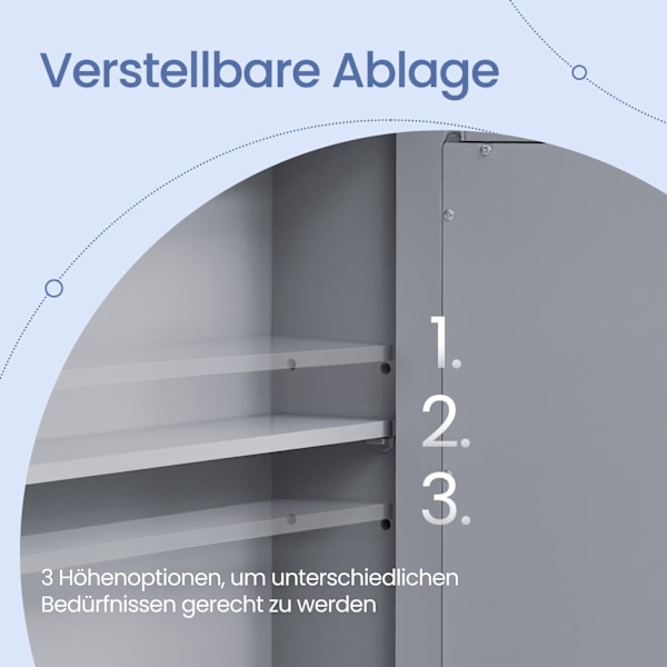 Rootz Mirror Cabinet - Badeværelsesskab - Vægskab - Rumbesparelsesopbevaring - 13 x 56,5 x 58,5 cm - Grå MDF