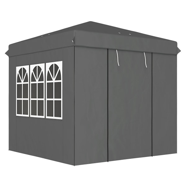 Rootz Pop Up Gazebo - Puutarhateltta - Ulkopaviljonki - UPF50+ UV -suoja - tummanharmaa - 250L x 250W x 268H cm