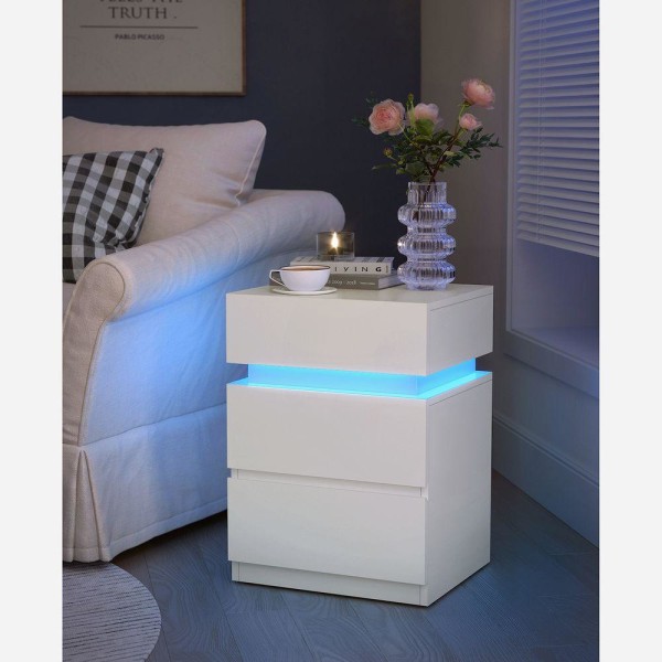 Rootz Sängbord - Sidobord - Med LED-belysning - LED-belysning Sä