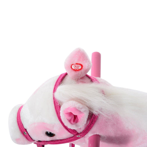 Rootz børne gyngehest - Pink - Plys, poppel - 29,13 cm x 11.024 cm x 25,59 cm
