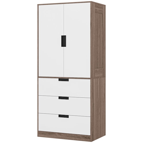 Rootz 2 Door Garderob - Modern Cabinet - Sovrum Lagring - Hållbar & rymlig - 80 cm x 50 cm x 180 cm