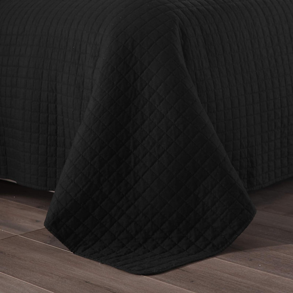 Rootz Premium sängöverdrag - Lyxigt täcke - Snyggt överkast - Elegant filt - Mysigt överdrag - Chic täcke - Svart - 240x260cm