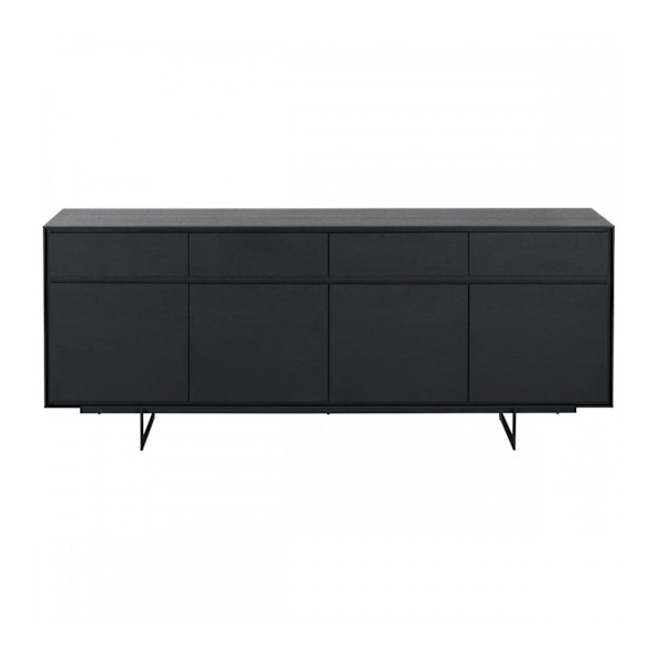 Rootz skänk - Förvaringsskåp - Buffébord - Gott om förvaring - Hållbar konstruktion - Snygg design - 205 cm x 45 cm x 82 cm - Svart ekfaner