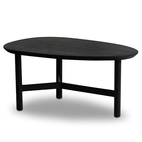 Rootz Modern Design Soffbord - Njurformat bord - Stativstomme - Handgjord - Mangoträ - Svart - 86cm x 50cm x 37cm - Tidlöst utseende - Naturligt trä å