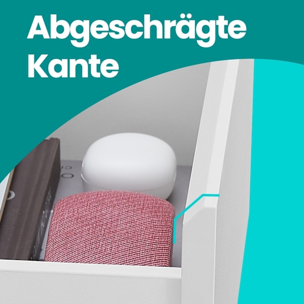 Rootz Sorn Side Bord - Socket Strip Table - 3 skuffe natbord - Indbygget AC -stikkontakter - 35,1 cm x 40,1 cm x 59,1 cm