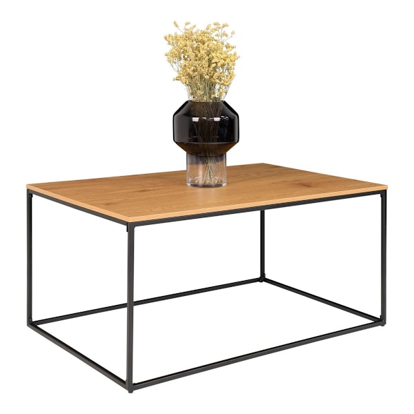 Rootz Vita soffbord - Slank mittstycke - Modernt bord - Oak -Look Finish - Stabil metallram - 60 cm x 90 cm x 45 cm