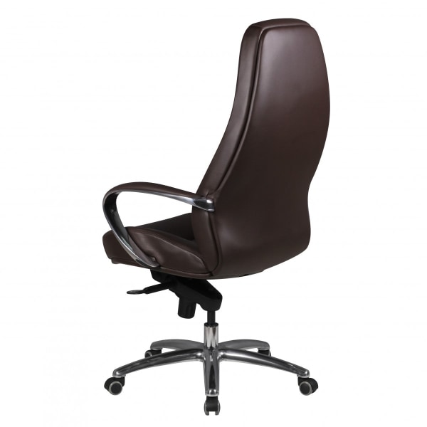 Rootz Executive Office Chair - Äkta läder - Vridbar skrivbordsstol - Ergonomisk design, Integrerat svankstöd, Multi-Block Rocker Mechanism - Brun & Si