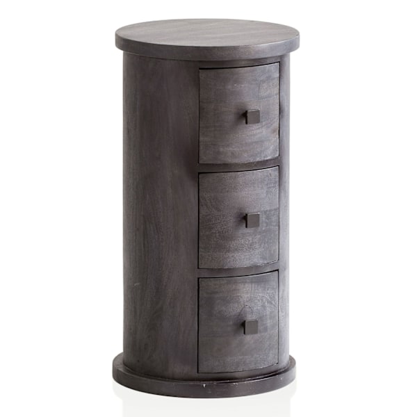 Rootz Modern kommode - Skænk - Opbevaringsskab - Mangotræ - Unik korn - Massivt træ - Sort - 34cm x 65cm x 34cm