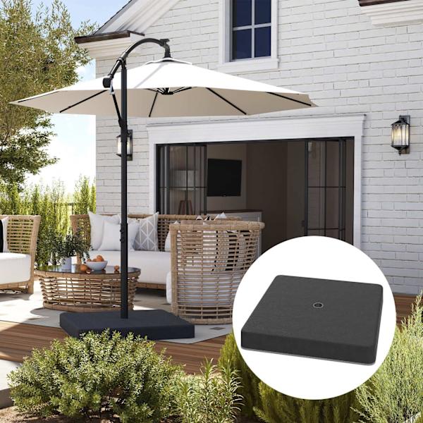 Rootz Parasol Stand Base Weights - Waterproof - Fillbara sandhållare - Hållbara & UV -resistenta - 89 cm x 89 cm x 10,5 cm - svart