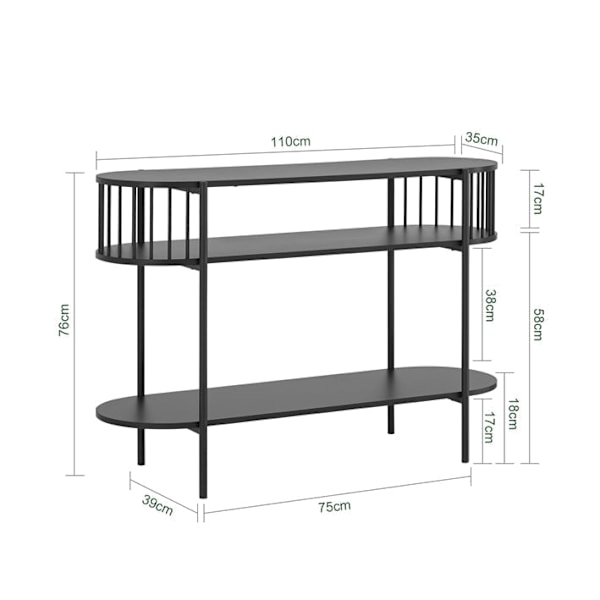 Rootz Console Table - Entryway Table - Sofabord - Holdbar og stabil - 110x76x39cm